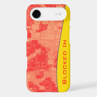 Geometric Tangerine  Block Pattern Personalized iPhone 17 Air Case