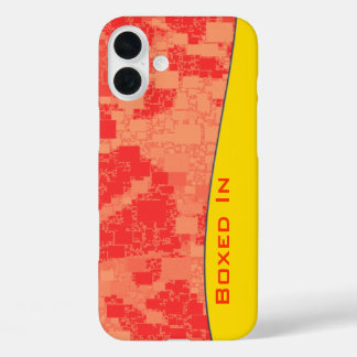 Geometric Tangerine Zeal Abstract Pattern Artwork iPhone 16 Plus Case
