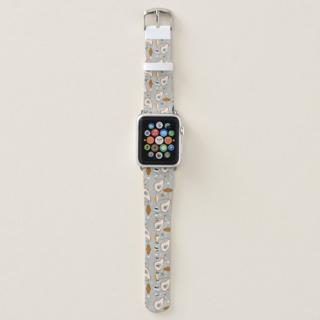 Geometric Teal & Blue Pattern Apple Watch Band (Front)