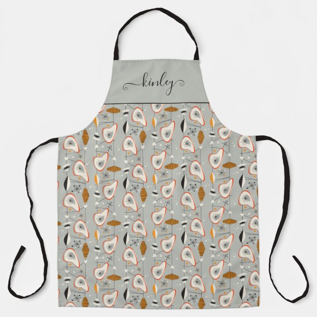 Geometric Teal & Blue Pattern Apron (Front)