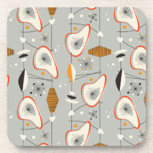 Geometric Teal & Blue Pattern Beverage Coaster