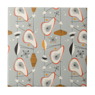 Geometric Teal & Blue Pattern Ceramic Tile