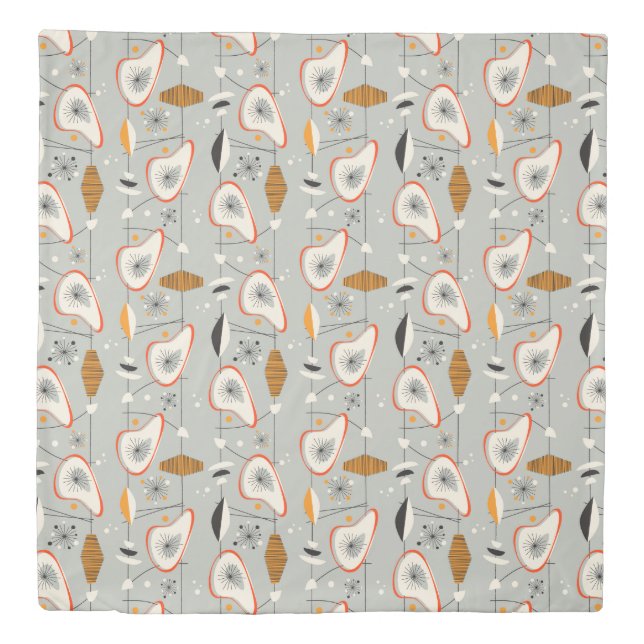 Geometric Teal & Blue Pattern Duvet Cover (Front)