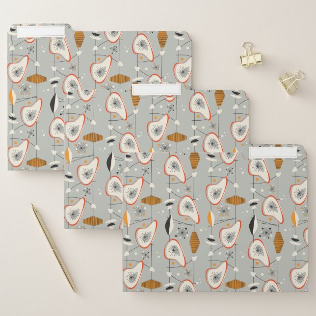 Geometric Teal & Blue Pattern File Folder (Set)