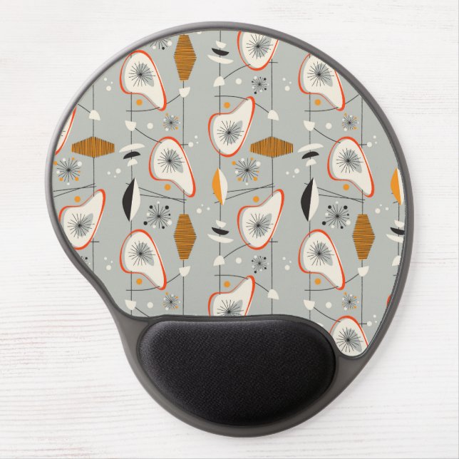 Geometric Teal & Blue Pattern Gel Mouse Pad (Front)