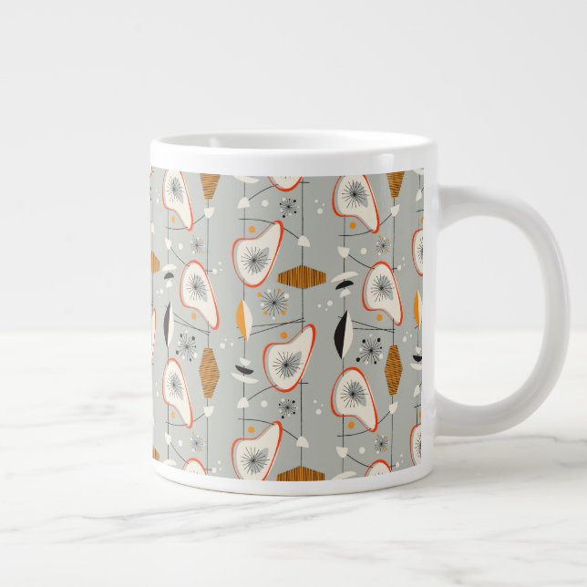 Geometric Teal & Blue Pattern Giant Coffee Mug (Right)