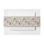 Geometric Teal &amp; Blue Pattern Invitation Belly Band