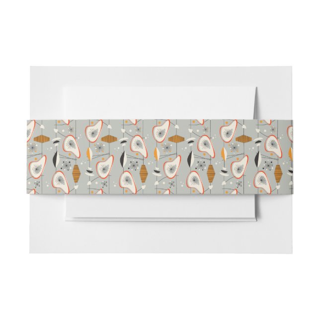 Geometric Teal & Blue Pattern Invitation Belly Band (Front Example)