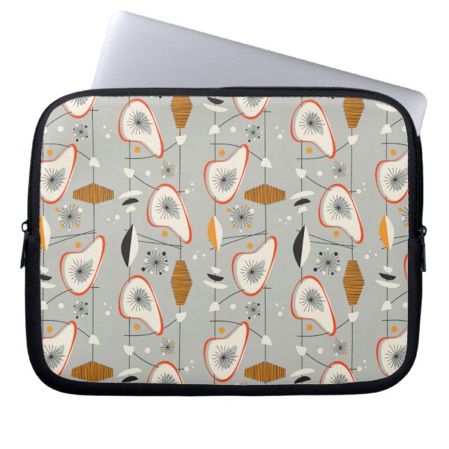Geometric Teal & Blue Pattern Laptop Sleeve (Front)