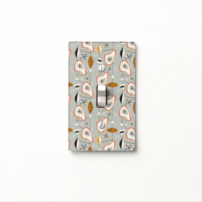Geometric Teal & Blue Pattern Light Switch Cover (In Situ)