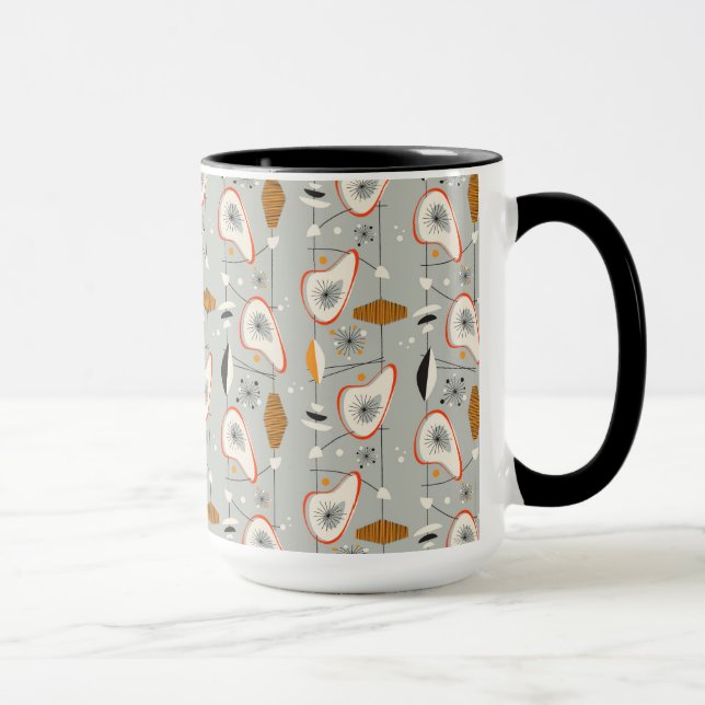Geometric Teal & Blue Pattern Mug (Right)
