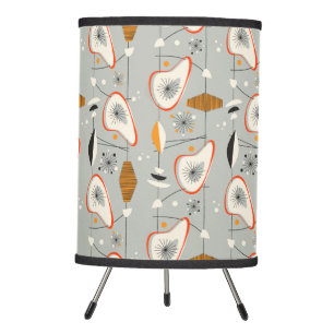 Geometric Teal & Blue Pattern Tripod Lamp