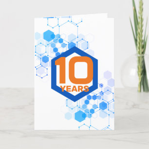 Geometric tech universal year employee anniversary card