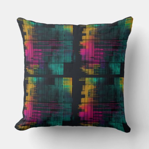 geometric technicolor pillow