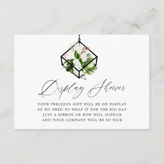 Geometric Terrarium Floral Bridal Display Shower Enclosure Card (Front)