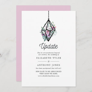 Geometric Terrarium Pastel Floral Wedding Update Invitation