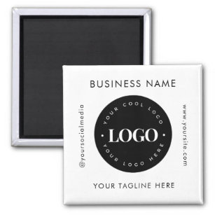 Geometric Text Custom Business Company Logo Modern Magnet