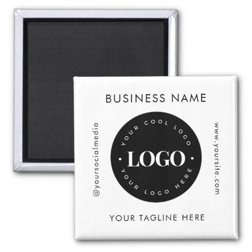 Geometric Text Custom Business Company Logo Modern Magnet