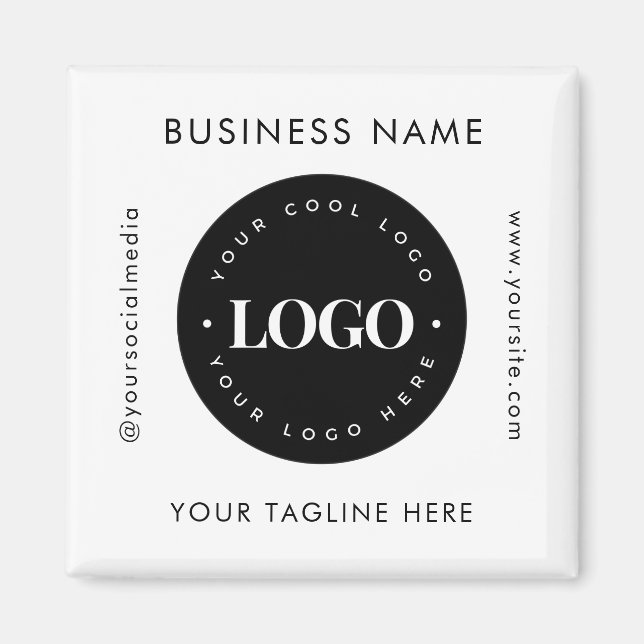 Geometric Text Custom Business Company Logo Modern Magnet (Front)