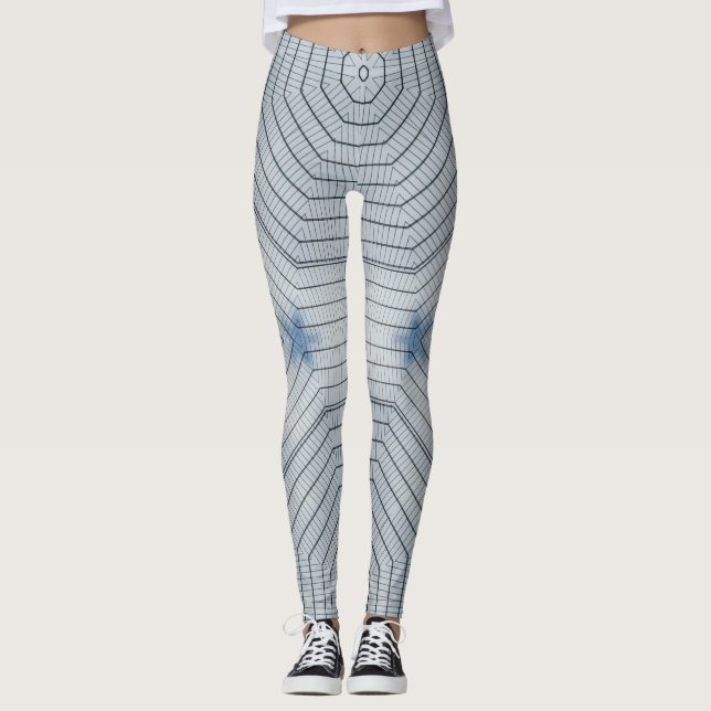 Geometric Texture Hexagonal Design Leggings (Front)
