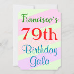 [ Thumbnail: Geometric Themed "79th Birthday Gala" Invitation ]