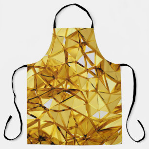 Geometric Three-Dimensional Gold Metal Apron