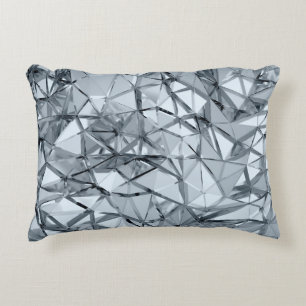 Geometric three dimensional golden metal backgroun accent pillow