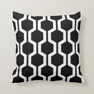 Geometric Throw Pillow in Black and White