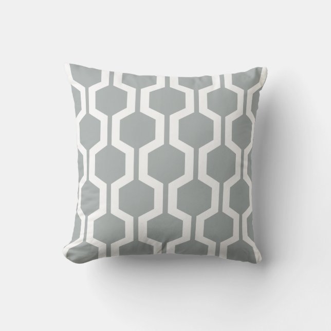 Geometric Throw Pillow in Paloma Gray (Front)
