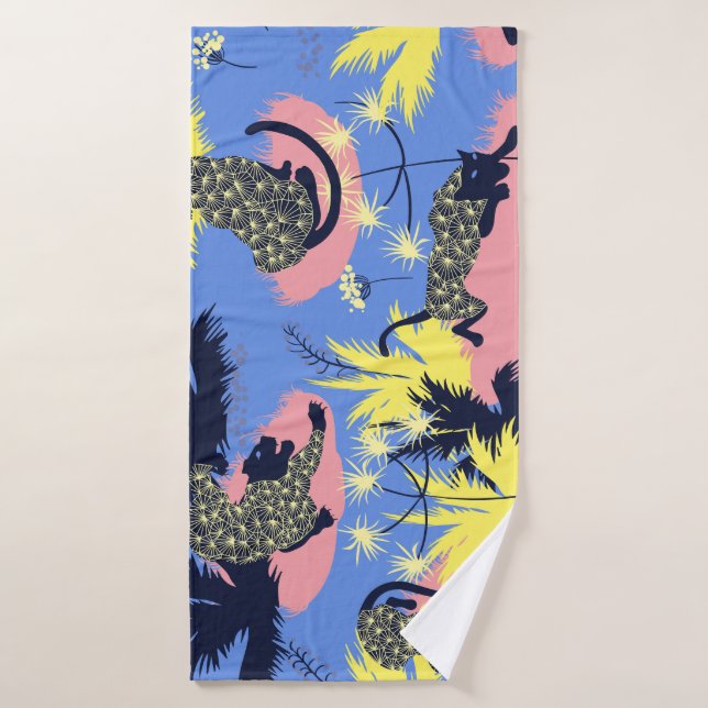 Geometric tiger, leopard: children's pattern. bath towel (Bath Towel)