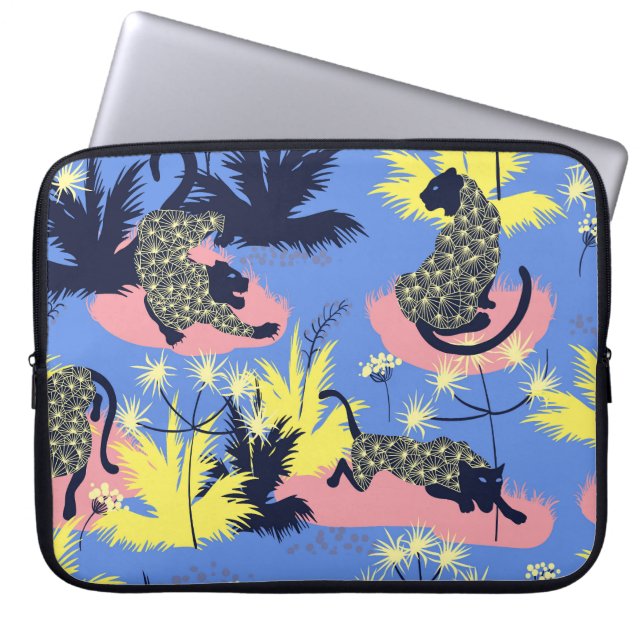 Geometric tiger, leopard: children's pattern. laptop sleeve (Front)