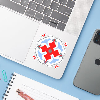 Geometric Tile Pattern Custom-Cut Vinyl Sticker