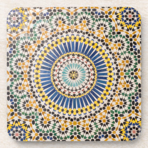 Geometric tile pattern, Morocco Beverage Coaster