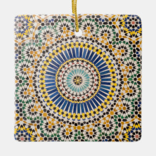 Geometric tile pattern, Morocco Ceramic Ornament