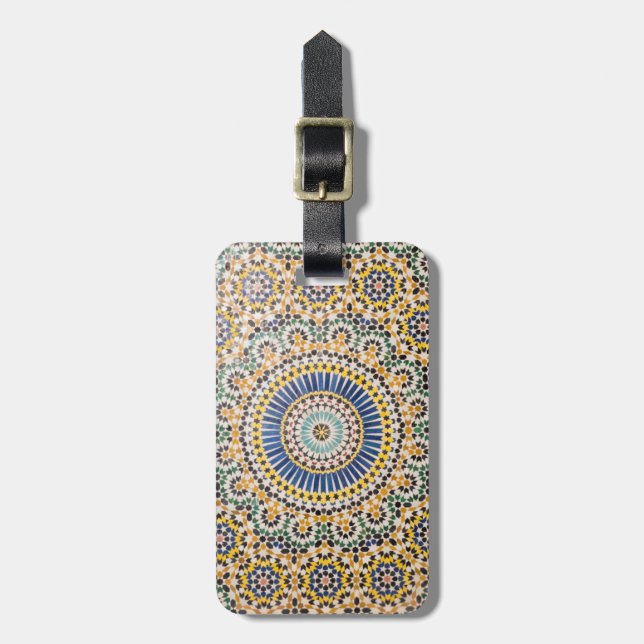 Geometric tile pattern, Morocco Luggage Tag (Front Vertical)