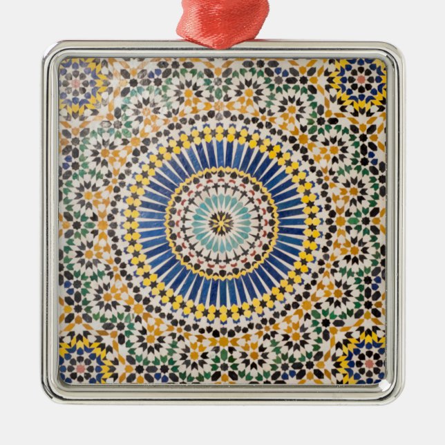 Geometric tile pattern, Morocco Metal Ornament (Front)