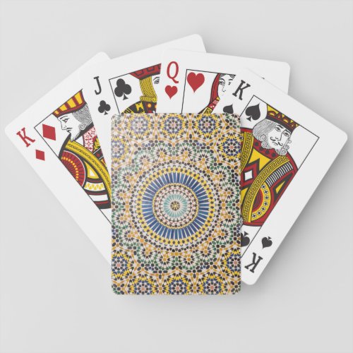 Geometric tile pattern Morocco Poker Cards