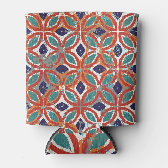 Geometric tiles: ethnic vintage background. can cooler (Front)