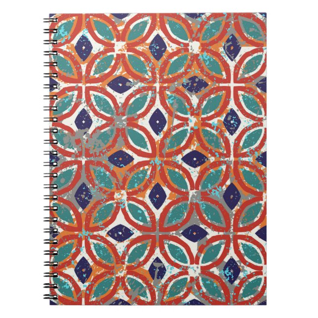 Geometric tiles: ethnic vintage background. notebook (Front)