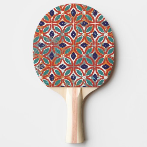 Geometric tiles ethnic vintage background ping pong paddle