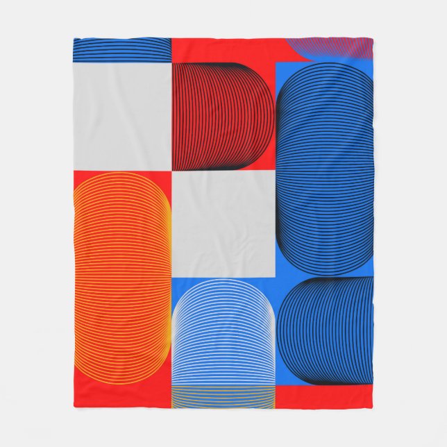 Geometric transition: abstract vintage pattern. fleece blanket (Front)