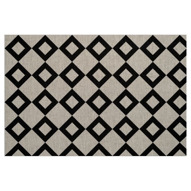Geometric Transparent and Black Diamond Pattern Fabric (Fat Quarter)