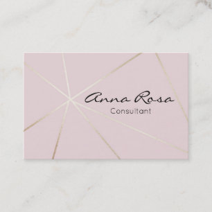 *~* Geometric Trendy Rose Gold Modern Foil Pink Business Card