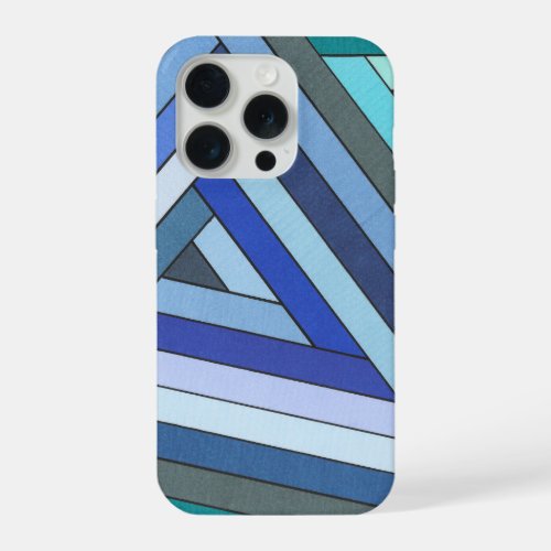 Geometric Triangle Abstract in Blue iPhone 15 Pro Case