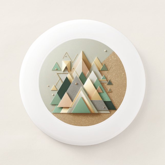 Geometric Triangle Glitter Abstract Polygonal Wham-O Frisbee (Front)