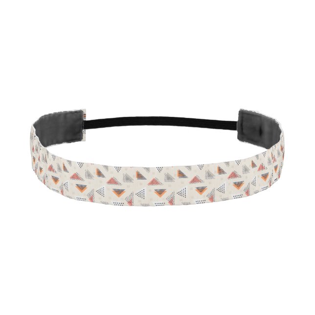 Geometric Triangle Hand Drawn Pattern Athletic Headband (Front)