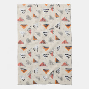 Geometric Triangle Hand Drawn Pattern Kitchen Towel