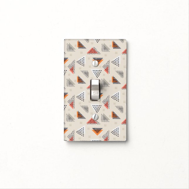 Geometric Triangle Hand Drawn Pattern Light Switch Cover (In Situ)