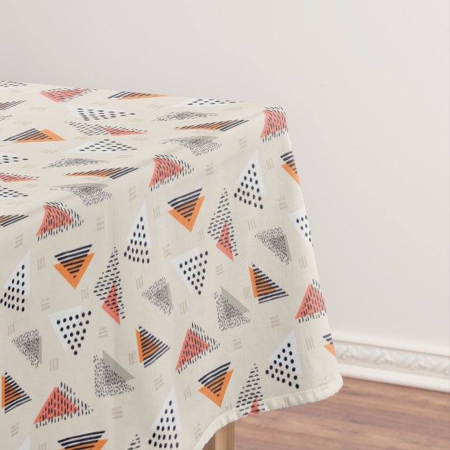 Geometric Triangle Hand Drawn Pattern Tablecloth (In Situ)