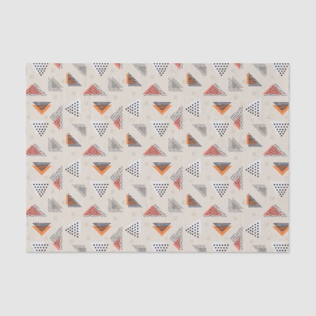 Geometric Triangle Hand Drawn Pattern Tissue Paper (Front)